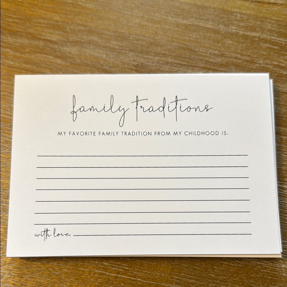 White Family Traditions Card